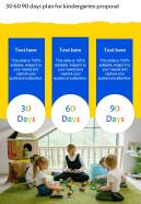 30 60 90 Days Plan For Kindergarten Proposal One Pager Sample Example Document