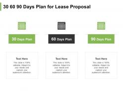 30 60 90 days plan for lease proposal ppt powerpoint presentation layouts