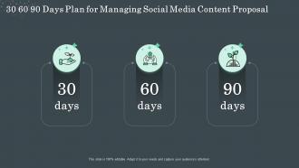 30 60 90 days plan for managing social media content proposal ppt powerpoint presentation