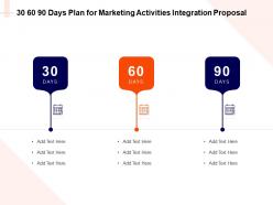 30 60 90 Days Plan For Marketing Activities Integration Proposal Ppt Powerpoint Outline