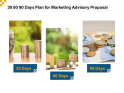 30 60 90 Days Plan For Marketing Advisory Proposal Ppt Powerpoint Model Slide