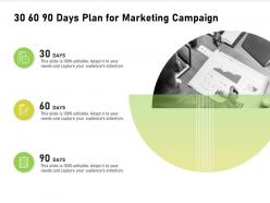 30 60 90 Days Plan For Marketing Campaign Ppt Powerpoint Presentation Styles Clipart Images
