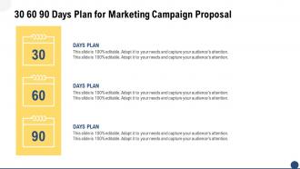 30 60 90 days plan for marketing campaign proposal ppt slides background images
