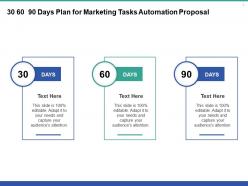 30 60 90 days plan for marketing tasks automation proposal ppt powerpoint presentation slides