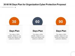 30 60 90 days plan for organization cyber protection proposal ppt powerpoint portfolio