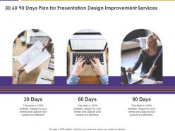 30 60 90 days plan for presentation design improvement services ppt layouts