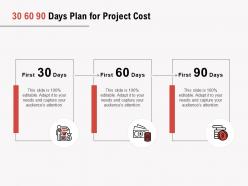 30 60 90 Days Plan For Project Cost Ppt Powerpoint Presentation Pictures Icon