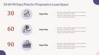 30 60 90 days plan for proposal to lease space ppt powerpoint presentation diagram