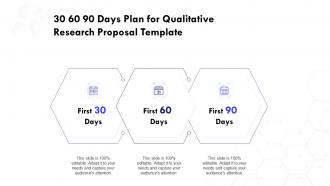 30 60 90 days plan for qualitative research proposal template ppt visuals