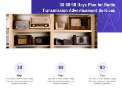 30 60 90 days plan for radio transmission advertisement services ppt file formats