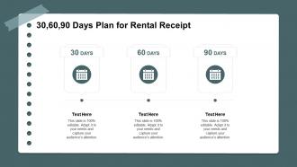 30 60 90 days plan for rental receipt ppt slides background images