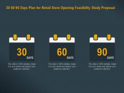 30 60 90 Days Plan For Retail Store Opening Feasibility Study Proposal Ppt Powerpoint File