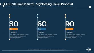 30 60 90 days plan for sightseeing travel proposal ppt slides example file