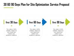 30 60 90 days plan for site optimization service proposal ppt layouts