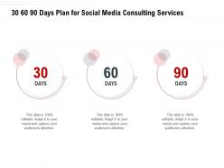 30 60 90 days plan for social media consulting services ppt powerpoint graphics