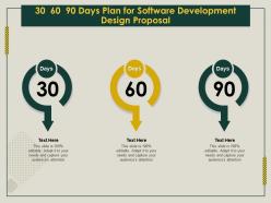 30 60 90 days plan for software development design proposal ppt clipart