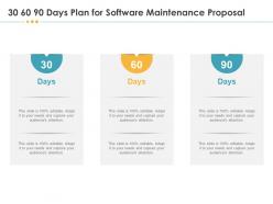 30 60 90 days plan for software maintenance proposal audience ppt templates