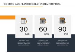 30 60 90 Days Plan For Solar System Proposal Ppt Powerpoint Presentation Layouts Icons