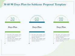 30 60 90 days plan for sublease proposal template ppt powerpoint master slide