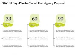 30 60 90 days plan for travel tour agency proposal ppt icon pictures