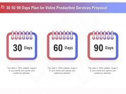 30 60 90 days plan for video production services proposal ppt outline