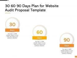 30 60 90 days plan for website audit proposal template ppt presentation visual aids styles