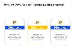 30 60 90 days plan for website editing proposal ppt powerpoint presentation layouts