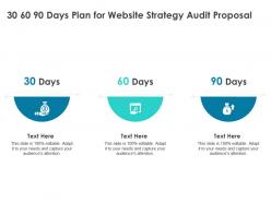 30 60 90 days plan for website strategy audit proposal ppt powerpoint presentation styles information