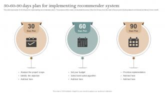 30 60 90 Days Plan Implementing Recommender Implementation Of Recommender Systems In Business