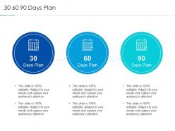 30 60 90 days plan improving workplace culture ppt introduction