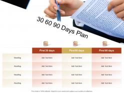 30 60 90 days plan m2345 ppt powerpoint presentation file template