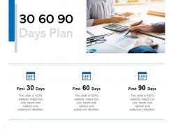 30 60 90 days plan management c1064 ppt powerpoint presentation file designs