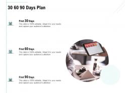 30 60 90 days plan management l957 ppt powerpoint presentation model