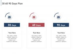30 60 90 days plan module agile implementation bidding process it ppt infographic