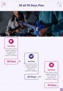 30 60 90 Days Plan Musicians Event Proposal One Pager Sample Example Document