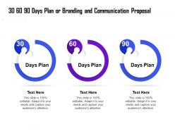 30 60 90 days plan or branding and communication proposal ppt brochure