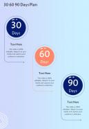 30 60 90 Days Plan Playschool Proposal One Pager Sample Example Document