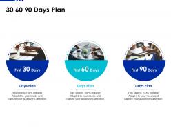 30 60 90 days plan saas funding elevator ppt show examples