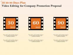 30 60 90 days plan video editing for company promotion proposal ppt file aids