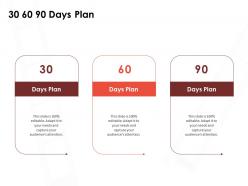 30 60 90 days plan video production