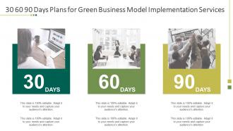 30 60 90 days plans for green business model implementation services ppt slide style