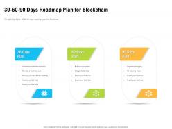 30 60 90 days roadmap plan for blockchain design deliberately ppt powerpoint tips