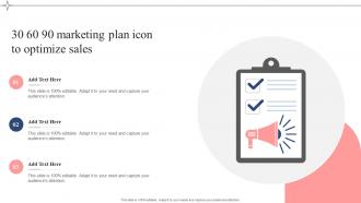 30 60 90 Marketing Plan Icon To Optimize Sales