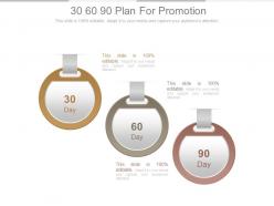 30 60 90 plan for promotion powerpoint slides