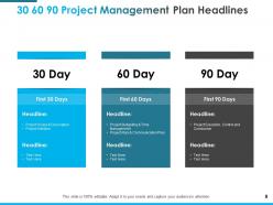 30 60 90 Project Management Plan Launch Risk Goals Planning Time