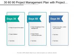 30 60 90 Project Management Plan With Project Execution Control And Conclusion