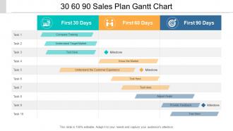 30 60 90 sales plan gantt chart