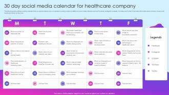 30 Day Social Media Calendar For Company Healthcare Marketing Ideas To Boost Sales Strategy SS V
