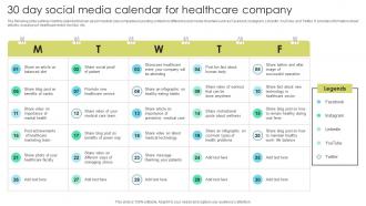 30 Day Social Media Calendar Increasing Patient Volume With Healthcare Strategy SS V