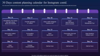30 Days Content Planning Calendar For Instagram Digital Marketing To Boost Fin SS V Aesthatic Graphical